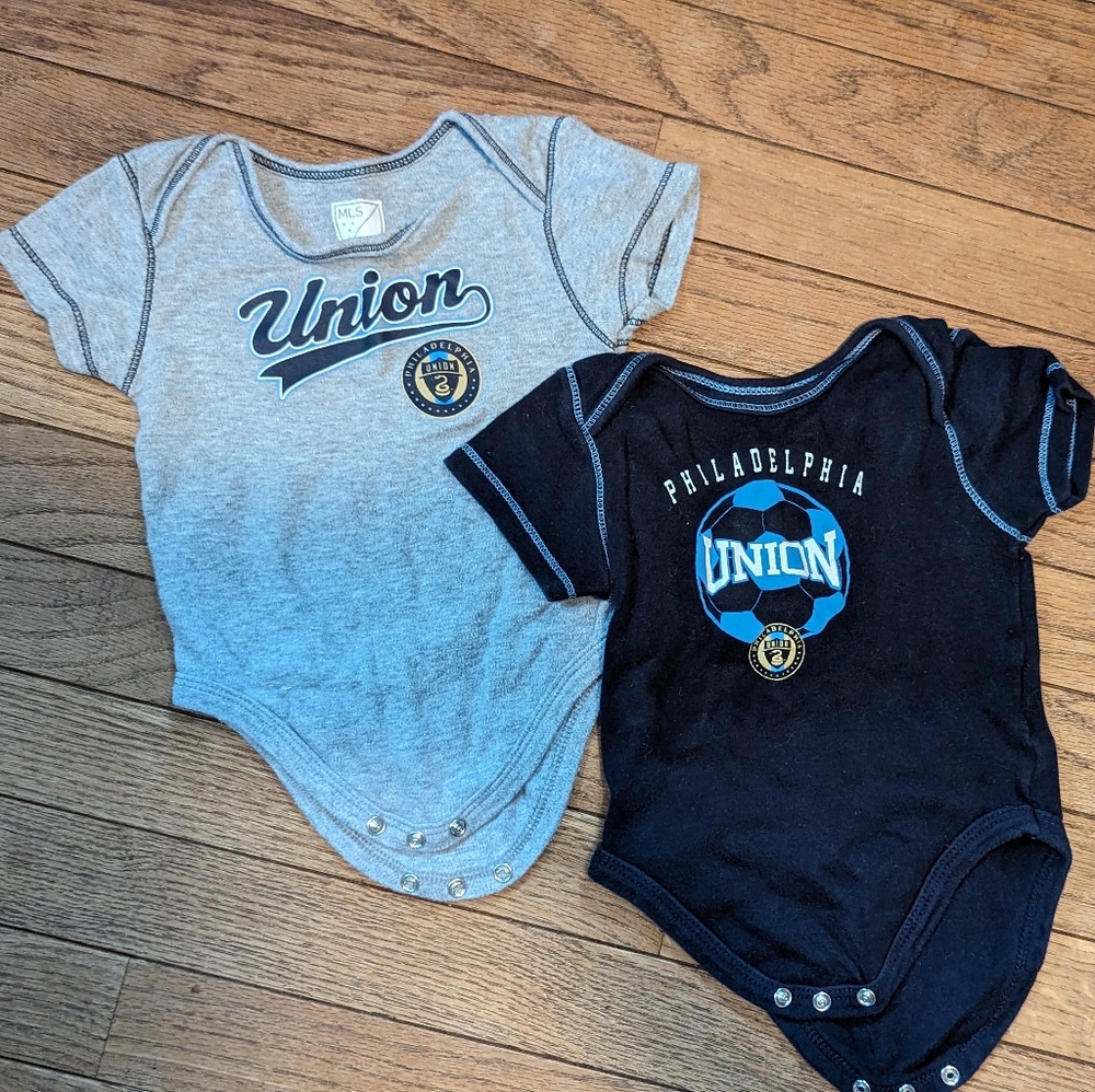 Set of 3 MLS Philadelphia Union 12m Onesies